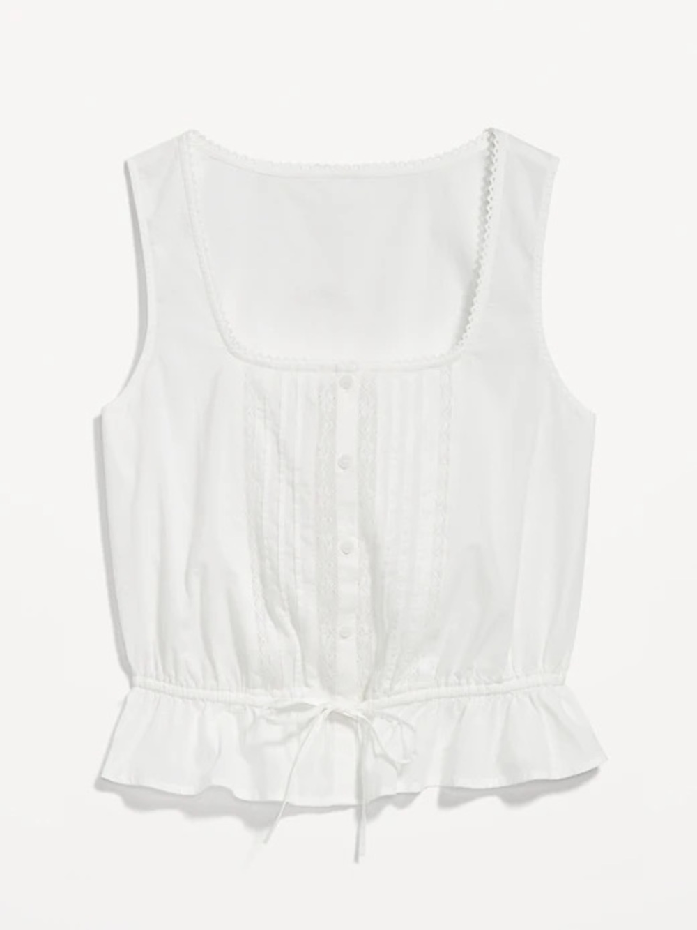 Old Navy Tie Waist Lace Trim Top